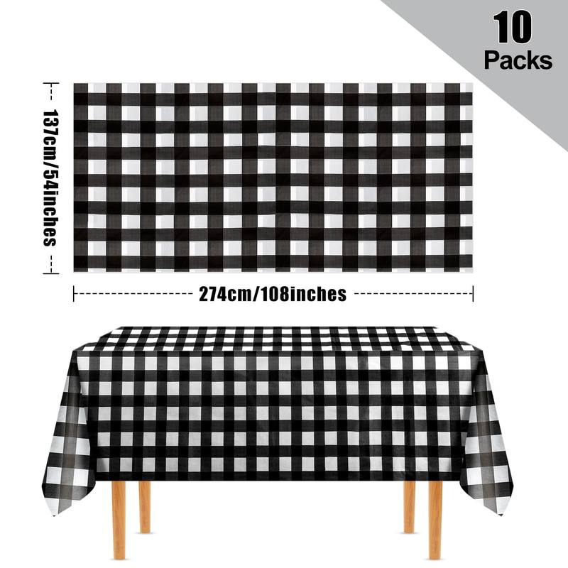 ausurme 10 Pack Disposable Table Cloth,Party Table Covers,137x274 cm Plastic