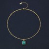 COAI Figaro Chain Necklace Malachite Green Stone Necklace, Gold Necklace