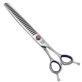 Fenice Peak 8'' Chunker Dog Grooming Scissors with Decorative Screw Professional 440C Stainless Steel Metallic Pet Thinning Shears with Offset Handle Durable and Sharp