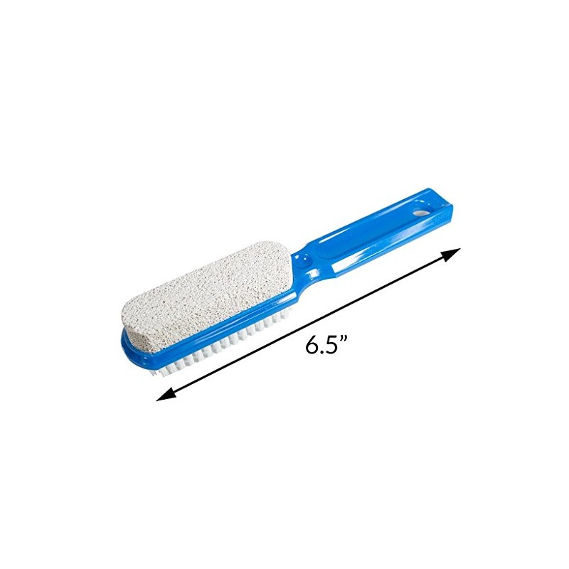 Two Sided Foot Scrubber with Handle: Pumice Stone Smoother &