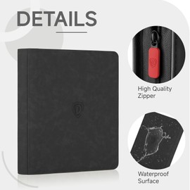 Deoyibu Trading Card Binder with Zip,12 Pockets Card Binder,720 Double Sided Pocket Card Collection Binder,Card Album Card Folder for MTG,TCG,Sports Cards,Game Cards,Black