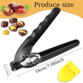Lsydgn Chestnut Tongs, Chestnut Cutter, Chestnut Clip Nutcracker, Chestnut Cutter, Stainless Steel Chestnut Cutter, Chestnut Cutter, Stainless Steel, for Various Chestnuts, Nuts (Black)