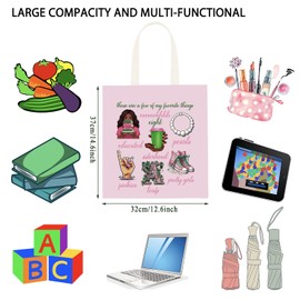TSOTMO Sorority Gift These Are A Few Of Pink and Green Sorority Canvas Tote Bag Paraphernalia Gift (eight tote)