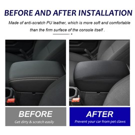DEYTOP Center Console Cover for Jeep Wrangler JL JLU 2024 2018-2023 Console Armrest Cover for Jeep Gladiator JT 2020-2024 Car Cushion Pad for 2023 JL&JT (NOT for JK/JKU)(Black with Black Stitches)