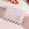 cute trifold coquette bear wallets for girls, small pink slim