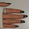 Black Barcode [Handmade Nail Tips] Emily Nail - Short Almond