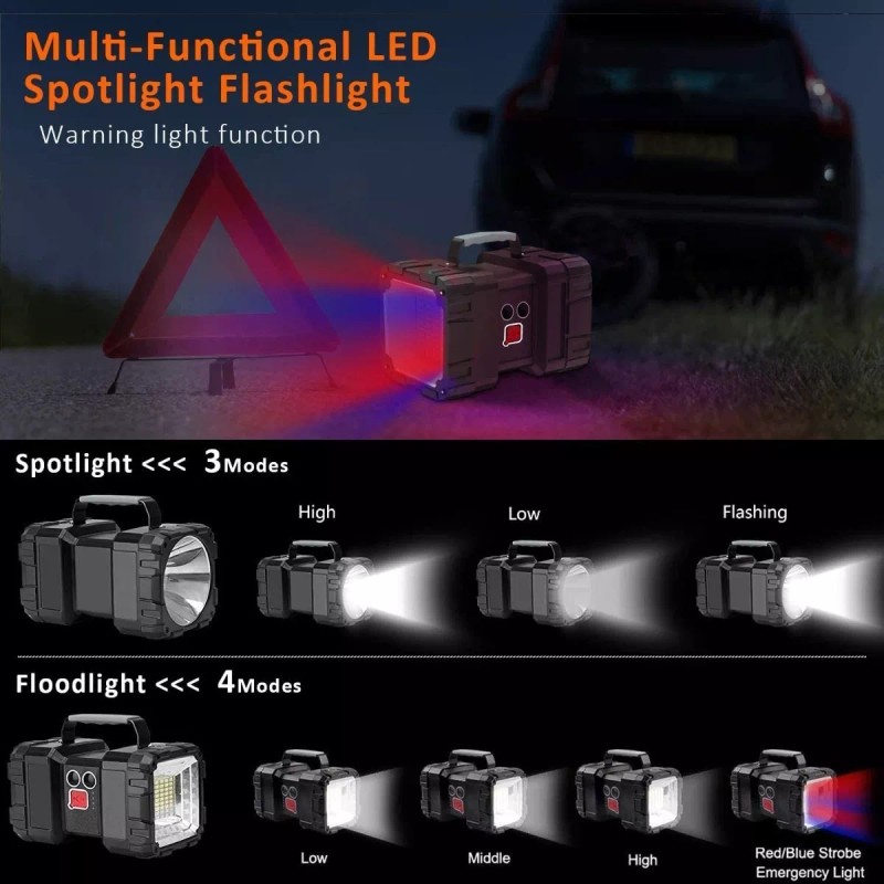 Generic Super Potente Recargable De 40w Linterna De Reflector