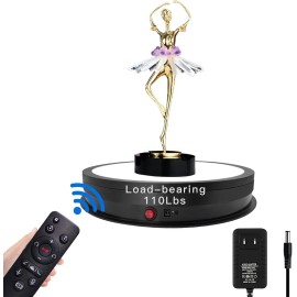 3 Color LED Light Base Non-Slip Rotating Display Stand, 110Lbs Load,Remote Control(16.5inch /Black/Wired)material: plastic, size: 16.5*16.5*2.7in, Color: Black