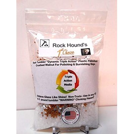 Rock Tumbler Dynamic Triple Action Plastic Pellets / Beads /Crushed Walnuts Media Used for Final Polishing & Burnishing Stages