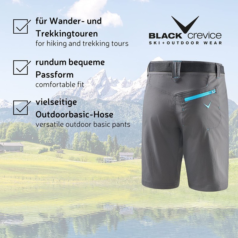 Black Crevice Women's Trekking Shorts – Black, 36