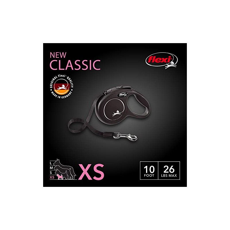Flexi Nueva Correa retráctil clásica para Perro (Cinta), 10 pies,