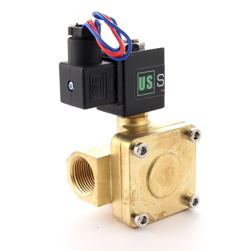U.S. Solid 3/4" Brass Electric Solenoid Valve (High Pressure) 12
