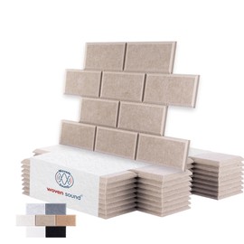 WoveN SounD Brick Acoustic Wall Panels Seamless Visual, High Density, Sound Proof Wall Decor, Noise Blocker Felt Wall Tiles for Home, Studio, Office & Focus Zones (Deep Camel), 16x12x0.4 Inch