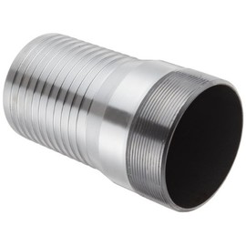 Dixon ST50 Unplated Steel Hose Fitting, King Combination Nipple Threaded End with No Knurl, 5" NPT Male x 5" Hose ID Barbed