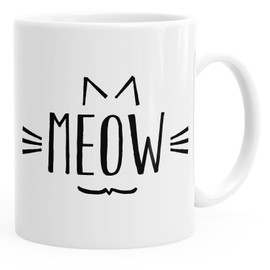 MoonWorks Coffee Cup Cat Meow Meow Meow Cat Tea Cup Plain White One Size