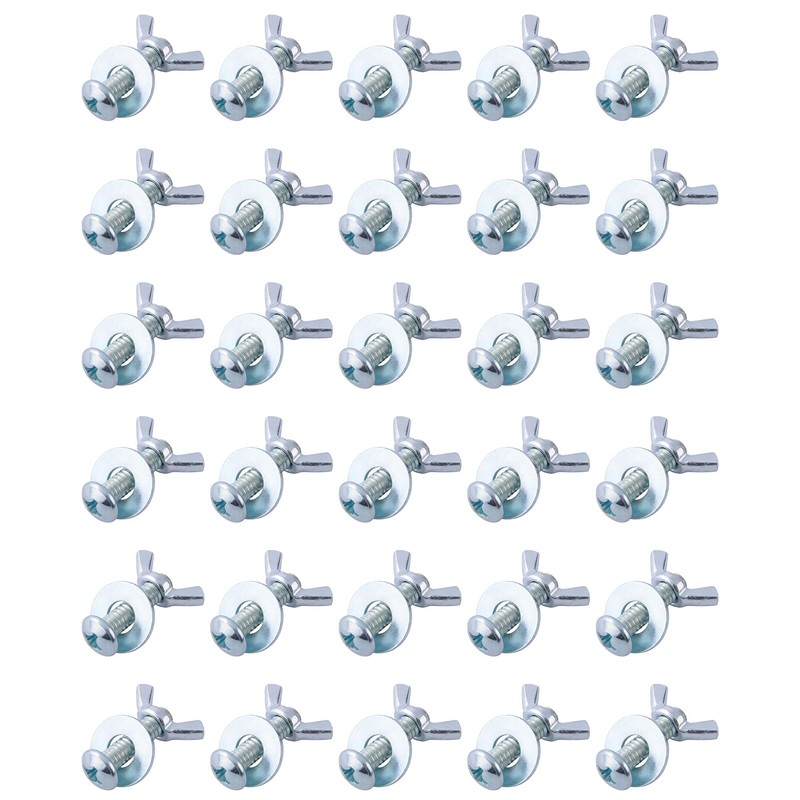 30 Sets 1/4"-20 x 1 Screws Bolts with Wing Nuts