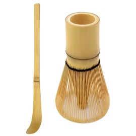 Matcha Whisk and Matcha Spoon, Matcha Whisk Set Natural Bamboo Matcha Whisk Easy Turns Organic Green Powder into Matcha Tea Matcha Mixer and Spoon Matcha Tea Set for Matcha Tea Starter and Lover Gift