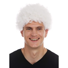 WIG ME UP - MMAM-9M-K20Y Wig Carnival Men Women Short Afro Curly Curly Curly White