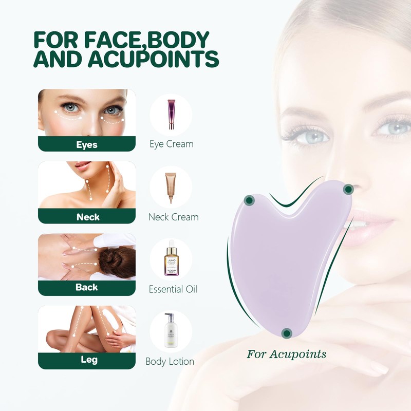 Gua Sha Facial Tools, Jade Gua Sha Stones Massage Scraping