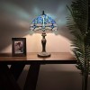 Enjoy Decor Lamps Tiffany Style Table Lamp Blue Stained Glass