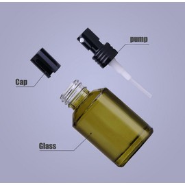 2 Pcs 60ml 2oz Glass Travel Bottles for Toiletries Leakproof Cosmetic Cream Pump Bottles Lotion Pump Bottles Dispenser Travel Containers Soap Dispenser with Black Pump(Wine Red and Green)