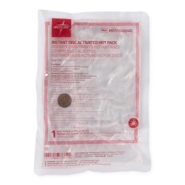 Medline Disc-Activated Nonwoven Instant Hot Packs, Size L, 6" X 9", Case of 24