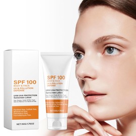 Protector Solar Facial y Corporal SPF 100, Crema Bloqueadora con Proteccin UVA y UVB, No Grasa, Anti Envejecimiento, para Playa (1 PCS)