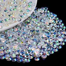Briskbloom 2000PCS 4mm Resin Flatback Rhinestone, Transparent Clear AB Flatback Jelly Resin Rhinestones for Mugs, Bottles, Tumblers, Craft Decoration, Loose Bling Glitter Diamond Stone