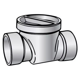 NDS 475P 4 Hub x Hub White PVC-DWV Gravity Flow Backwater Valve