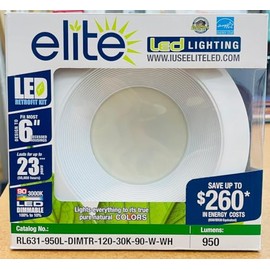 Elite RL631 6" LED Baffle Retrofit Kit, 950 Lumens (White, 3000K)