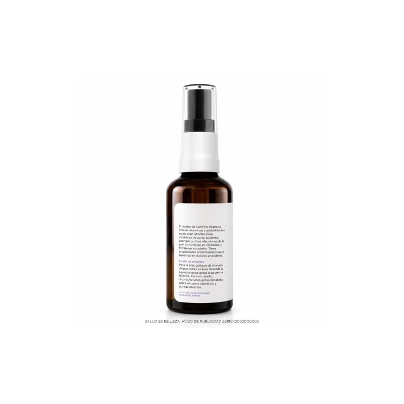 PACALLI Aceite de Comino Negro Orgánico 50ml - Prensado en