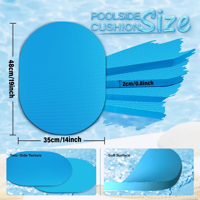 JZHLLA 5PCS Pool Seats for Edge of Pool Soft Oval