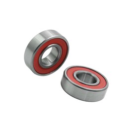 Hihaha 2pcs 6003RS Deep Groove Sealed Shielded Ball Bearing Universal 35 x 17 x 10mm Replacement Red Silver Tone Durable Material