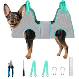 Dog Grooming Hammock, Dog Grooming Harness for Small Dogs, Dog Hanging Harness for Nail Trimming with Pet Nail Clippers Nail Trimmers Grooming Scissors, Dog Grooming Sling