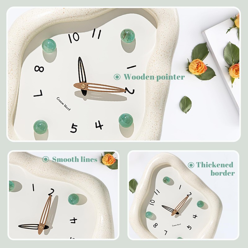 JUSTUP Wall Clock, 12 Inch Modern Wall Clock, Creative Rhombus