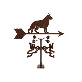 EZ Vane German Shepherd Dog Weathervane — Deck Mount, Wind Cups, Antique Copper Finish, Steel with Durable Triple Powder Coating, Handcrafted in USA