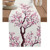 Cherry Blossom Table Runner 36 Inches Long Cotton Linen Tablerunner