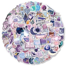 100pcs Witch Stickers, Magic Moon Stickers, Apothecary Aesthetic Stickers, Vinyl Waterproof Stickers for Water Bottles, Laptops, Phone, Skateboards, Teens and Adults Decals