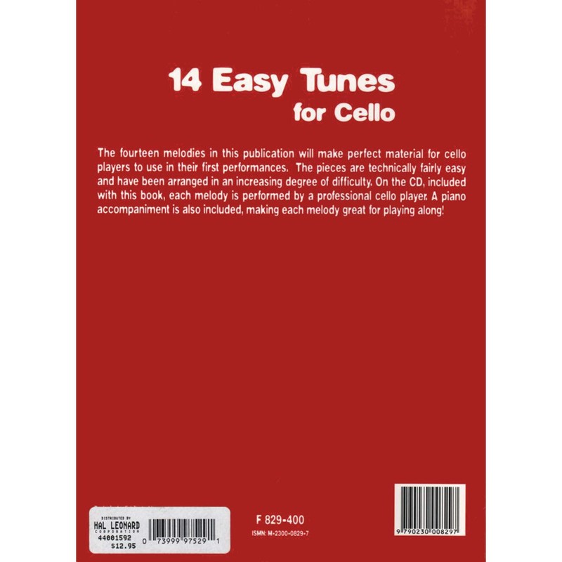 14 Easy Tunes For Cello - Sheet Music, CD