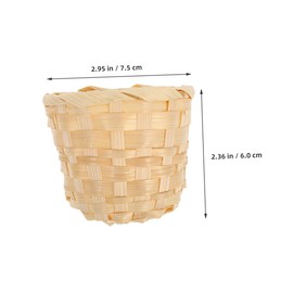 MERRYHAPY 6pcs Miniature Woven Flower Girl Basket Adorable Tiny Willow Rattan Baskets for Party Favors Home Decor and Wedding Decor Easy to Clean and Maintain