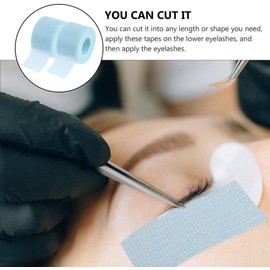 Cinta para Pestañas Rollo Profesional de Gel de Sílice 2 Rollos Tela No Tejida, Transpirable y Fácil de Retirar, Uso Individual y Profesional