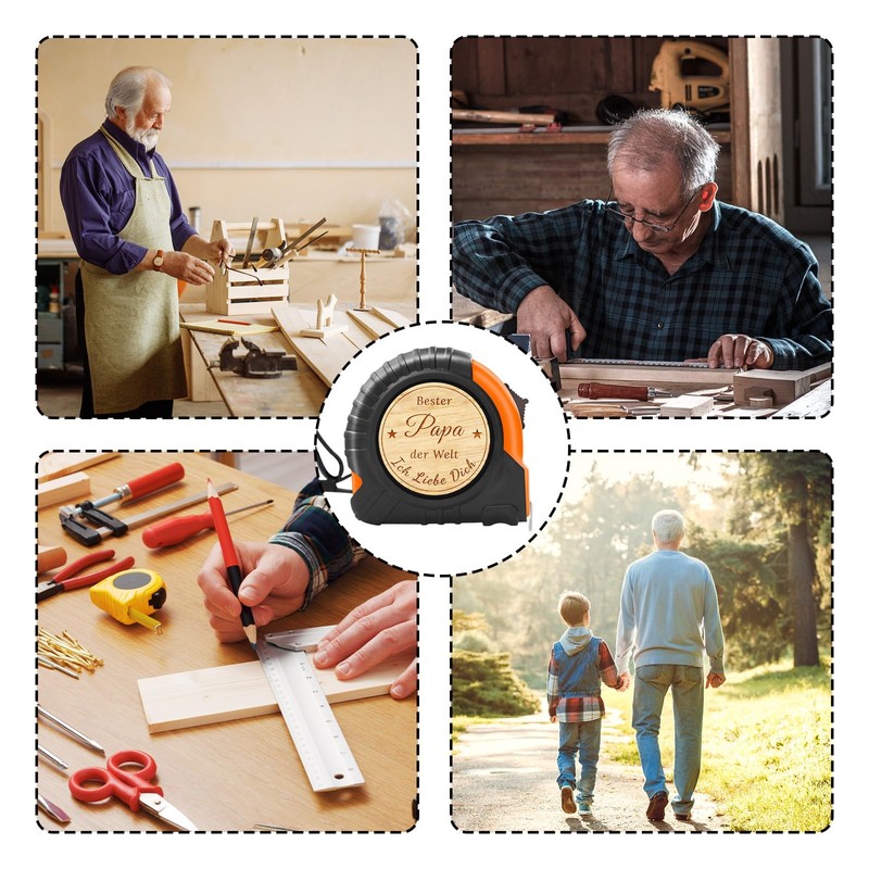 DIKARIYA DIKARYA Easter Gifts for Dad, Measuring Tape with Engraving