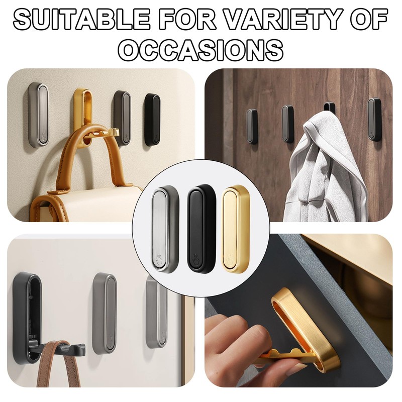 EliphonTowne 4PCS Folding Clothes Hook - Multi Functional Pressing Foldable