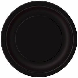 Unique Party 32080 Black Paper 9" Round Dinner Plates | General Color Theme | 16ct, 16 Count (Pack of 1)
