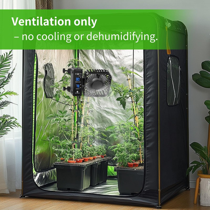 DAOTAILI 4" Grow Tent Fan with Auto Humidity Control |
