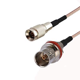 ZJSDRFM HD-SDI Cable BNC Female Bulkhead Oring to DIN 1.0/2.3 Male Straight RG179 Video Cable 75ohm Suitable for Blackmagic (6inch)