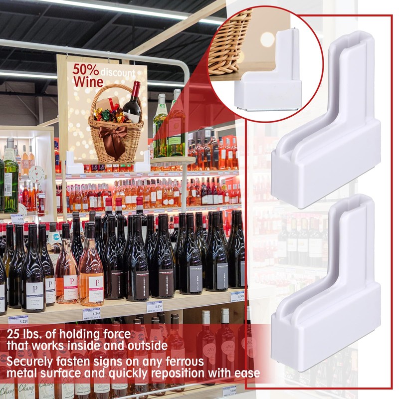 Fulmoon 12 Pack White Boot Base System Magnetic Sign Holder