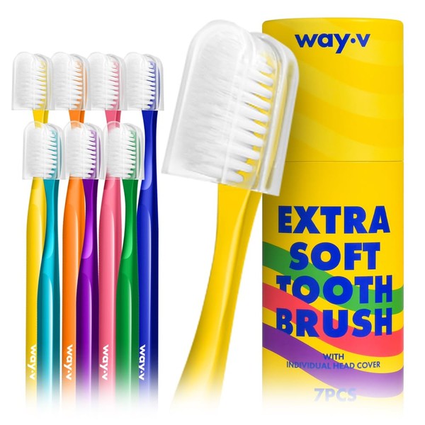 ZIOSTAND Way.V Extra Soft Toothbrush 7 Pack for Sensitive Gums