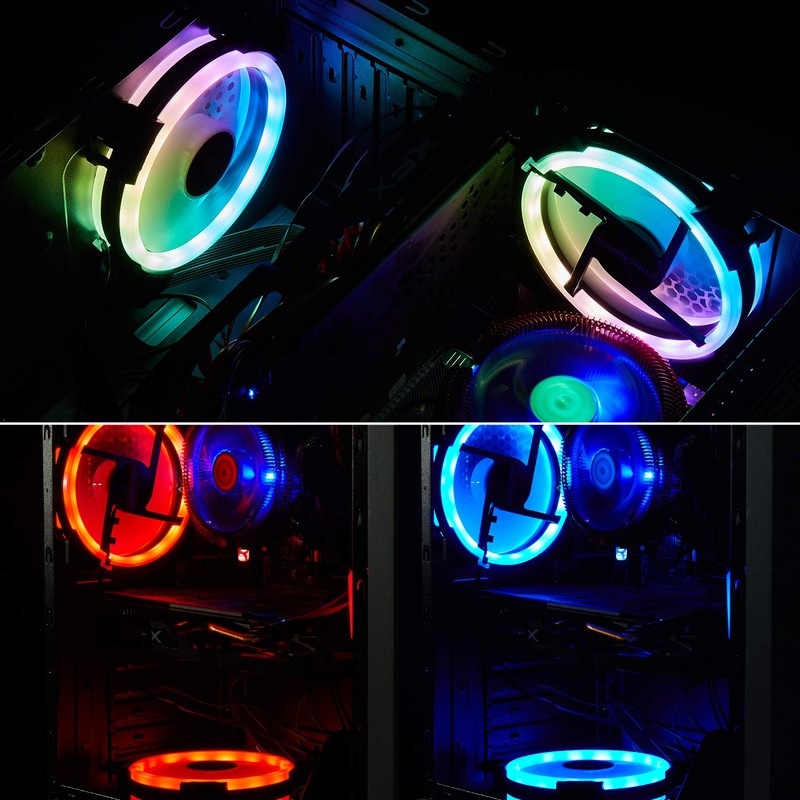 3 Pack RGB Case Fans, 120mm Ultra-Quiet RGB Chassis Cooling