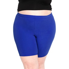 Stretch Is Comfort Women's Cotton Plus Size Bike Shorts Royal Blue 2XL
